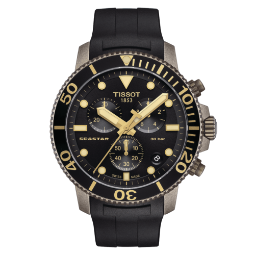 Tissot Seastar 1000 Chronograph Quartz 45.5 Bronze PVD / Black / Rubber